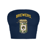 Milwaukee Brewers Pickle Jar Crop Tube Top