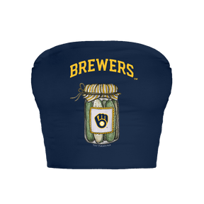 Milwaukee Brewers Pickle Jar Crop Tube Top