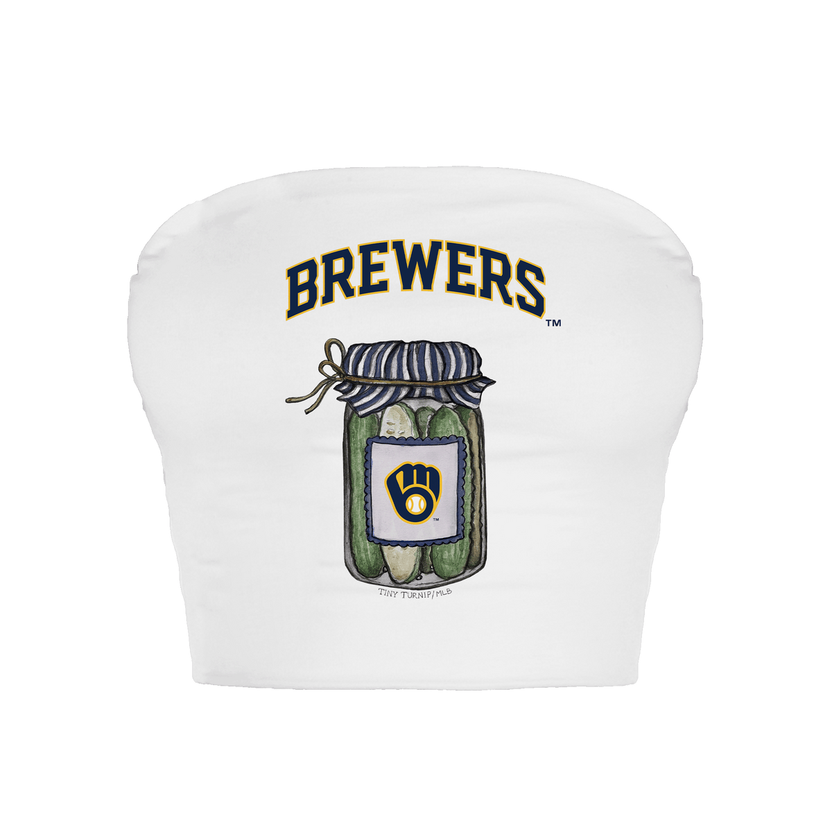 Milwaukee Brewers Pickle Jar Crop Tube Top