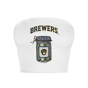 Milwaukee Brewers Pickle Jar Crop Tube Top