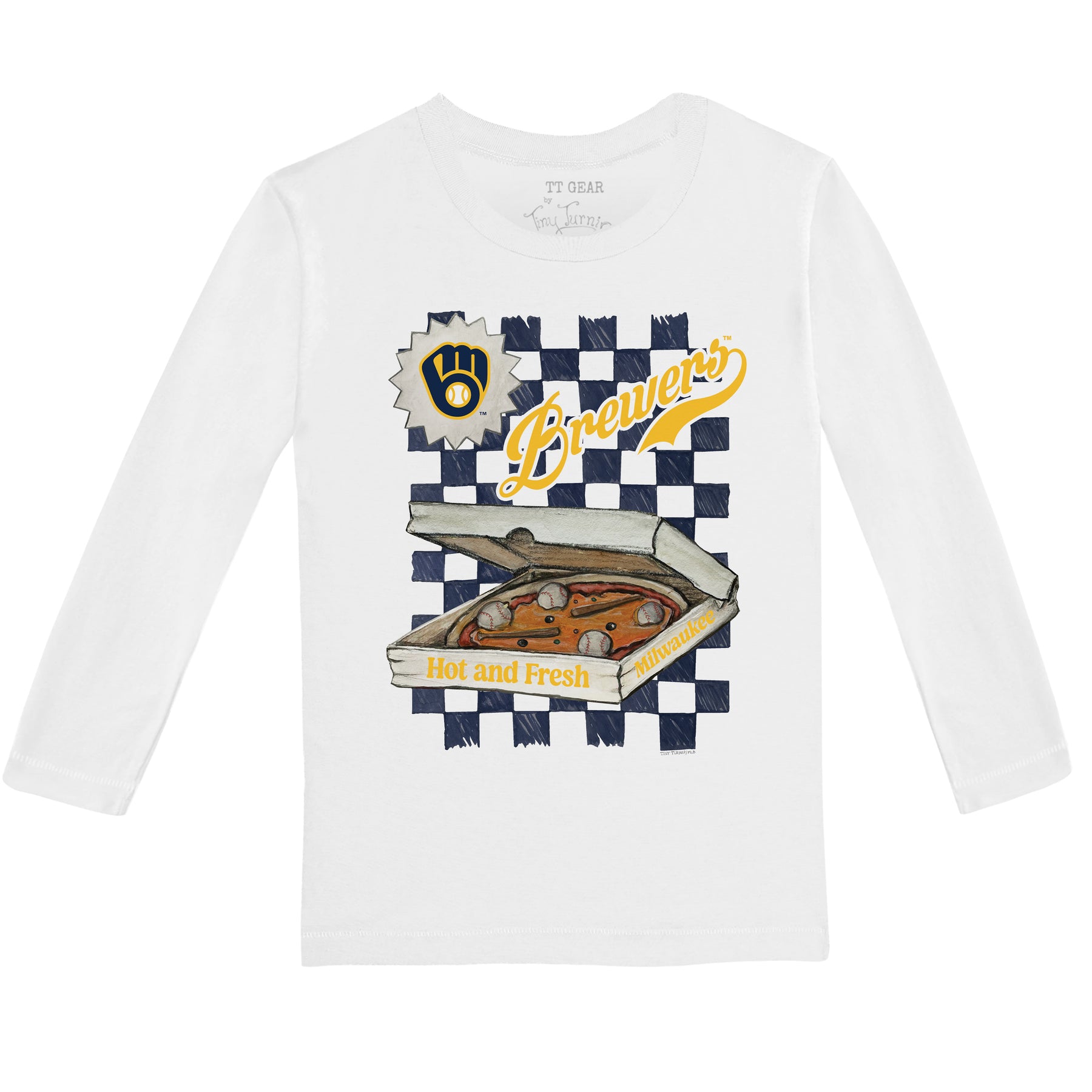 Milwaukee Brewers Pizza Long-Sleeve Tee Shirt