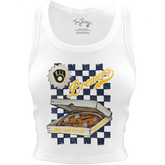 Milwaukee Brewers Pizza Crop Tank - Tiny Turnip