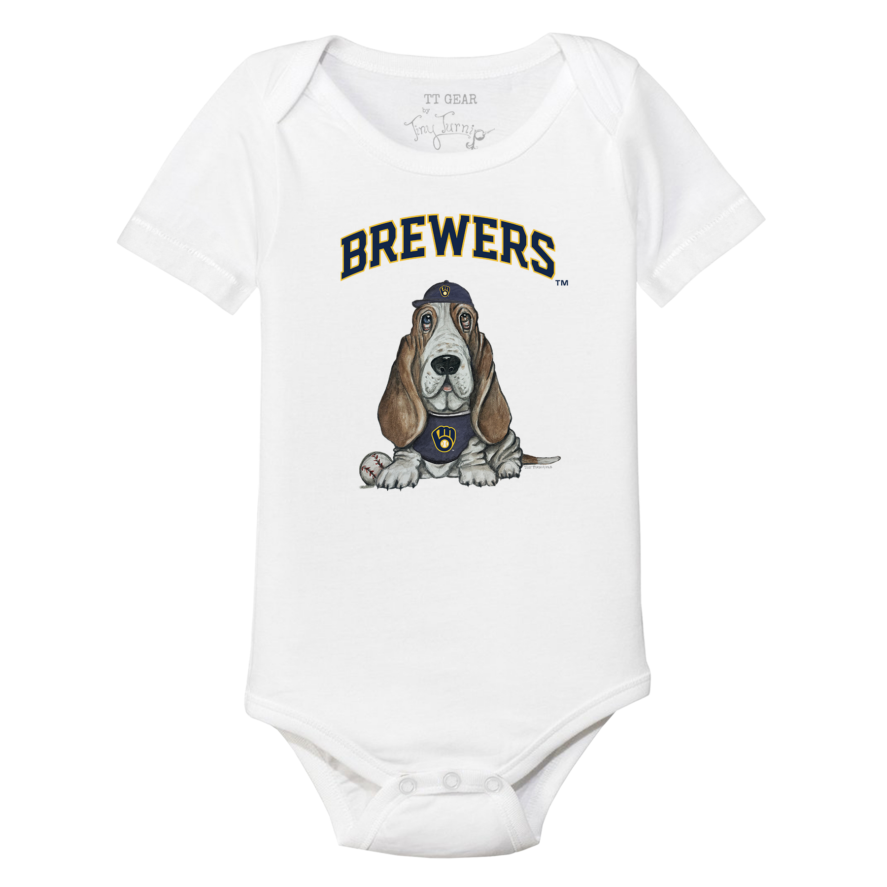 Milwaukee Brewers Puddy Short Sleeve Snapper - Tiny Turnip