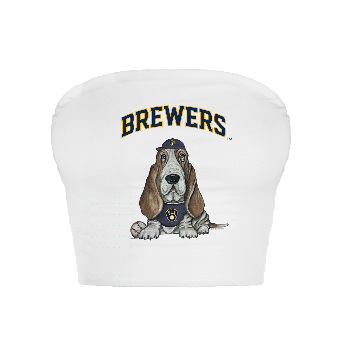 Milwaukee Brewers Puddy Crop Tube Top - Tiny Turnip