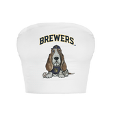 Milwaukee Brewers Puddy Crop Tube Top - Tiny Turnip