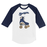 Milwaukee Brewers Retro Skate 3/4 Navy Blue Sleeve Raglan
