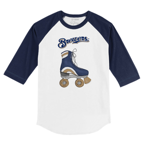 Milwaukee Brewers Retro Skate 3/4 Navy Blue Sleeve Raglan
