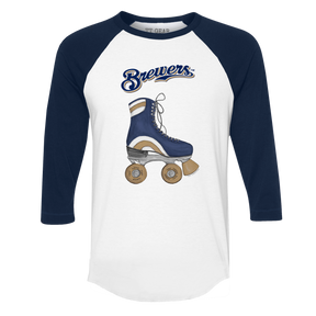 Milwaukee Brewers Retro Skate 3/4 Navy Blue Sleeve Raglan