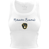 Milwaukee Brewers Logo Script Crop Tank - Tiny Turnip