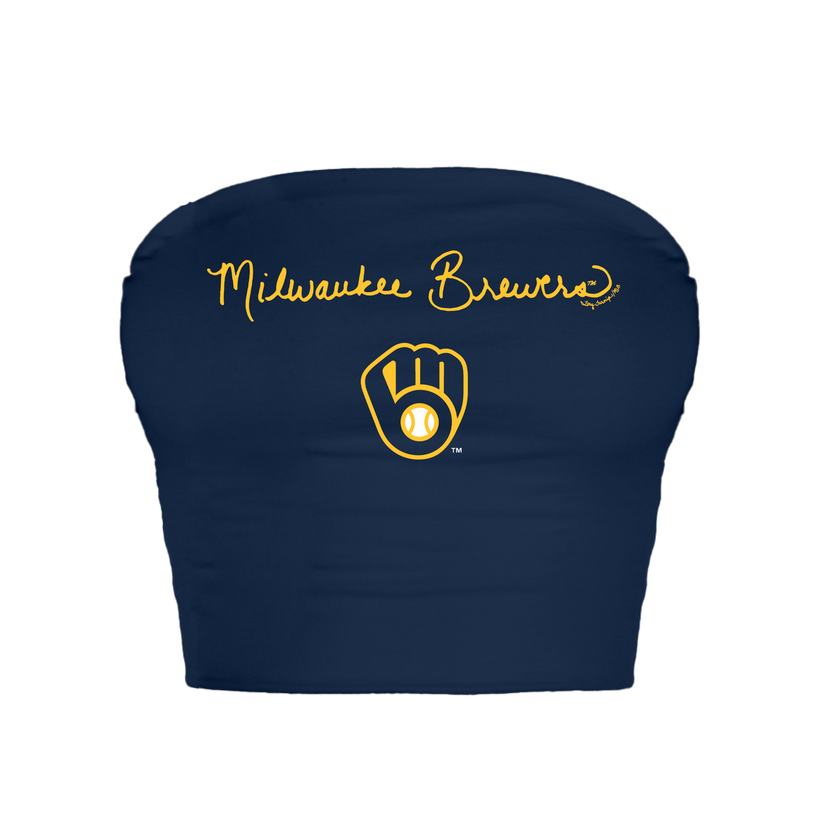 Milwaukee Brewers Logo Script Crop Tube Top