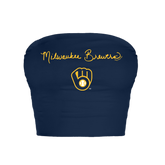 Milwaukee Brewers Logo Script Crop Tube Top