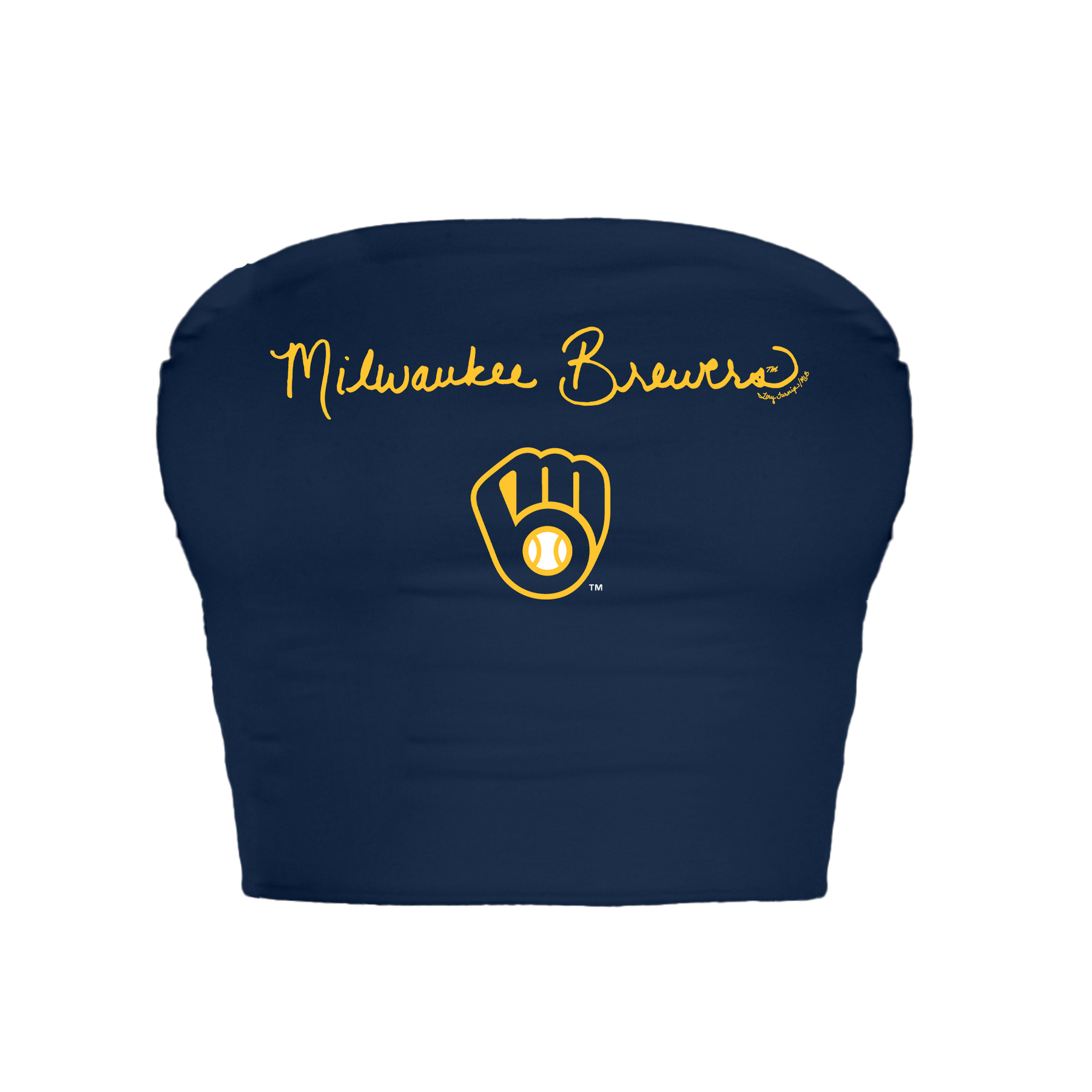 Milwaukee Brewers Logo Script Crop Tube Top