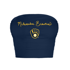 Milwaukee Brewers Logo Script Crop Tube Top
