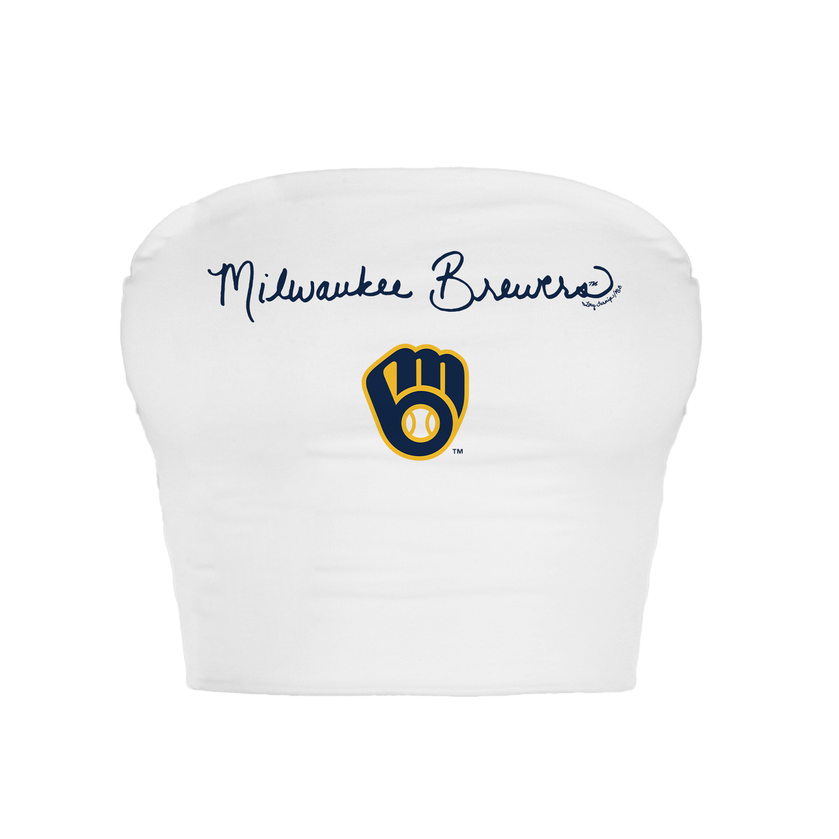 Milwaukee Brewers Logo Script Crop Tube Top