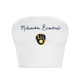 Milwaukee Brewers Logo Script Crop Tube Top