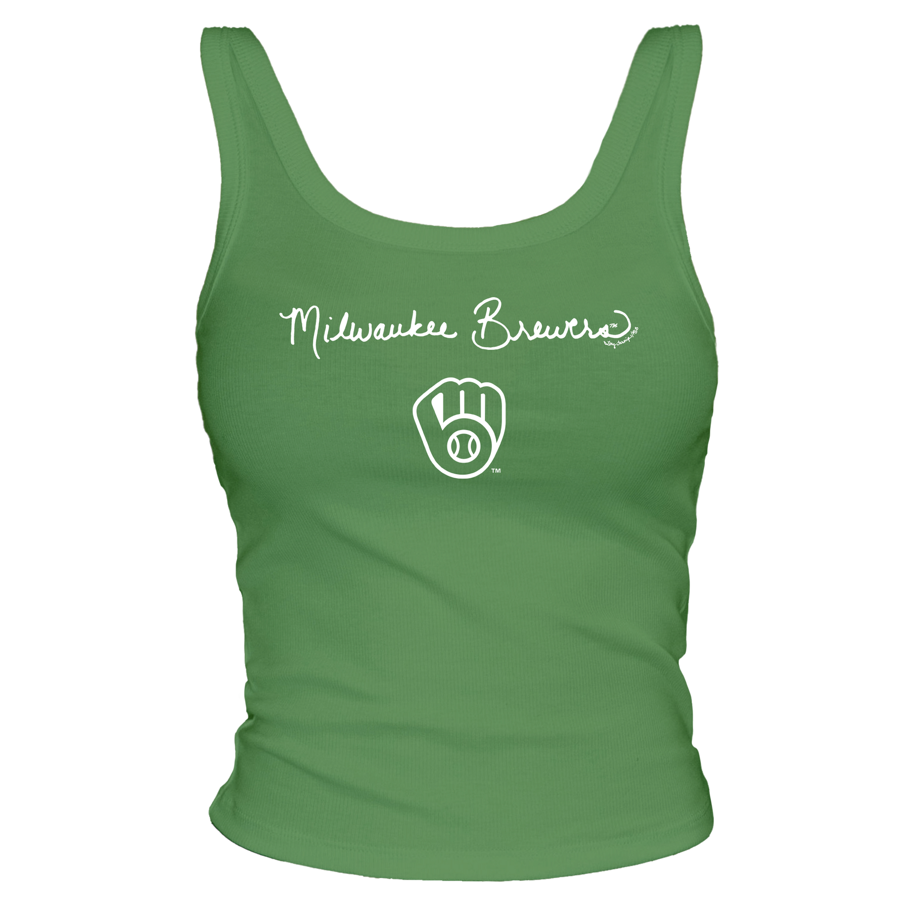 Milwaukee Brewers Logo Script Ribbed Tank - Tiny Turnip