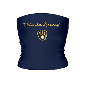 Milwaukee Brewers Logo Script Tube Top - Tiny Turnip