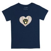 Milwaukee Brewers Stitched Heart Kid's Tee Shirt - Tiny Turnip