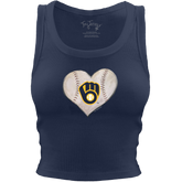 Milwaukee Brewers Baseball Heart Crop Tank