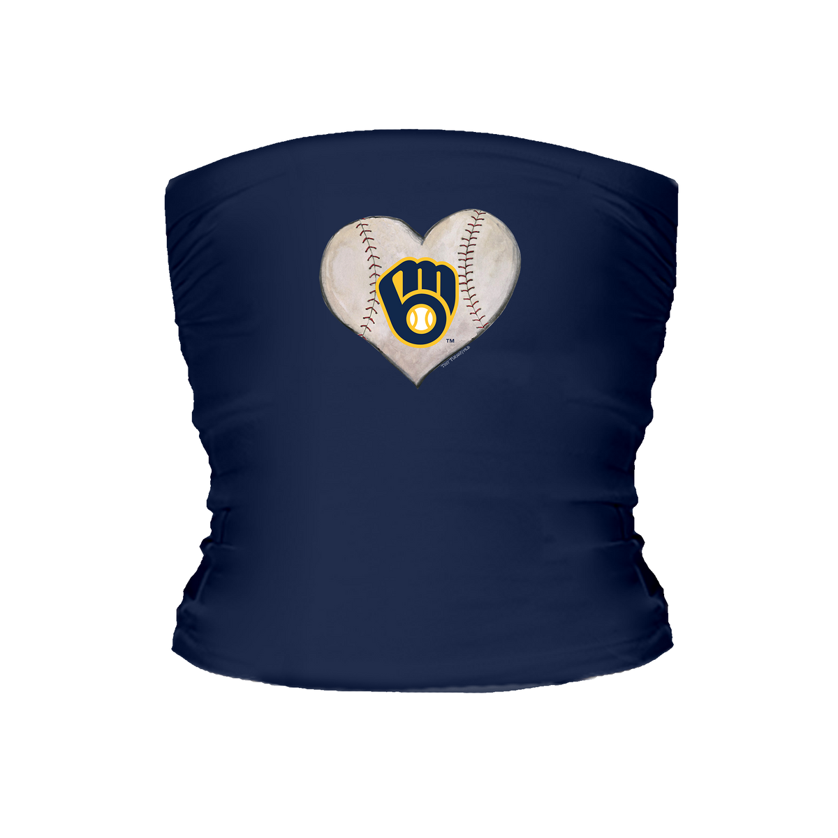 Milwaukee Brewers Stitched Heart Tube Top - Tiny Turnip