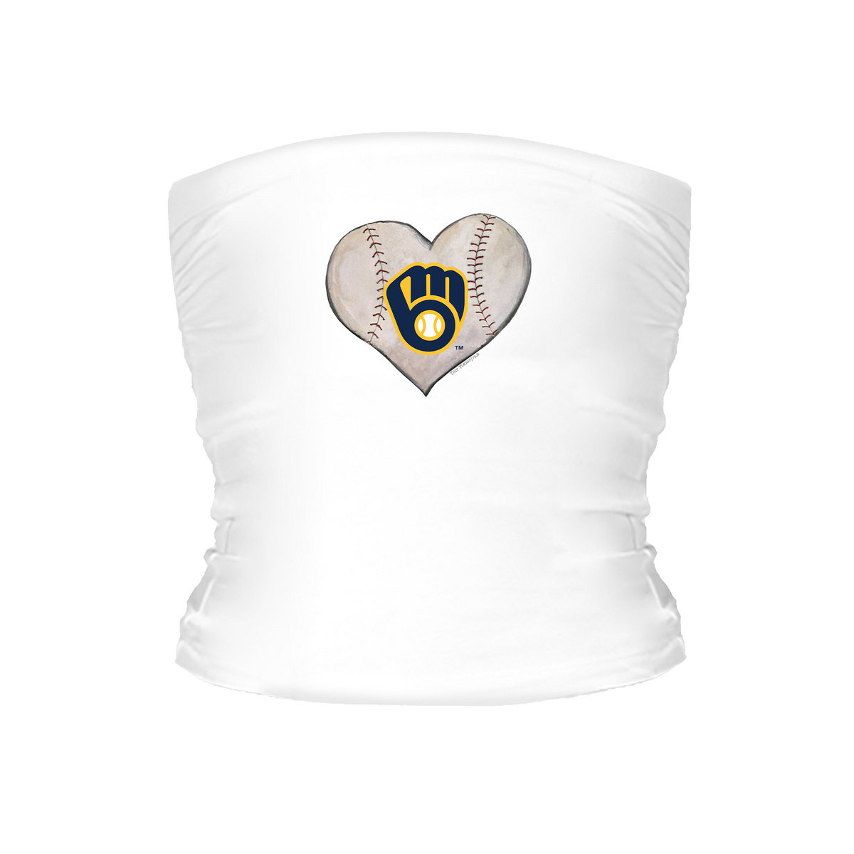 Milwaukee Brewers Stitched Heart Tube Top - Tiny Turnip