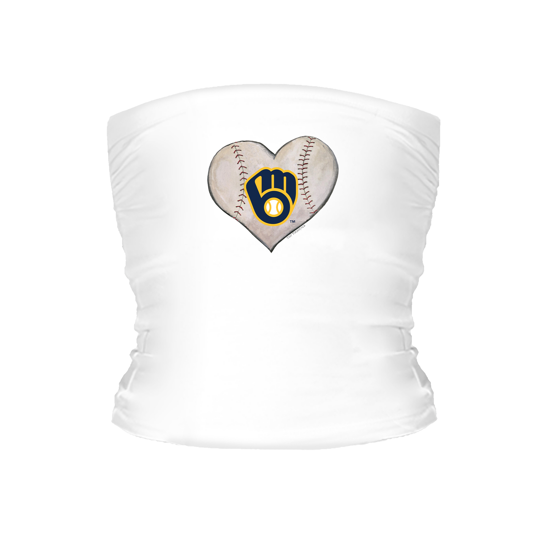 Milwaukee Brewers Stitched Heart Tube Top - Tiny Turnip