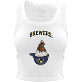 Milwaukee Brewers Sundae Helmet Crop Tank - Tiny Turnip
