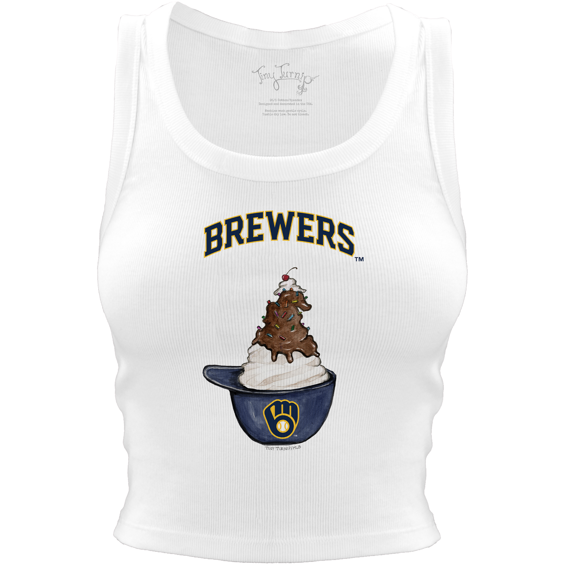 Milwaukee Brewers Sundae Helmet Crop Tank - Tiny Turnip