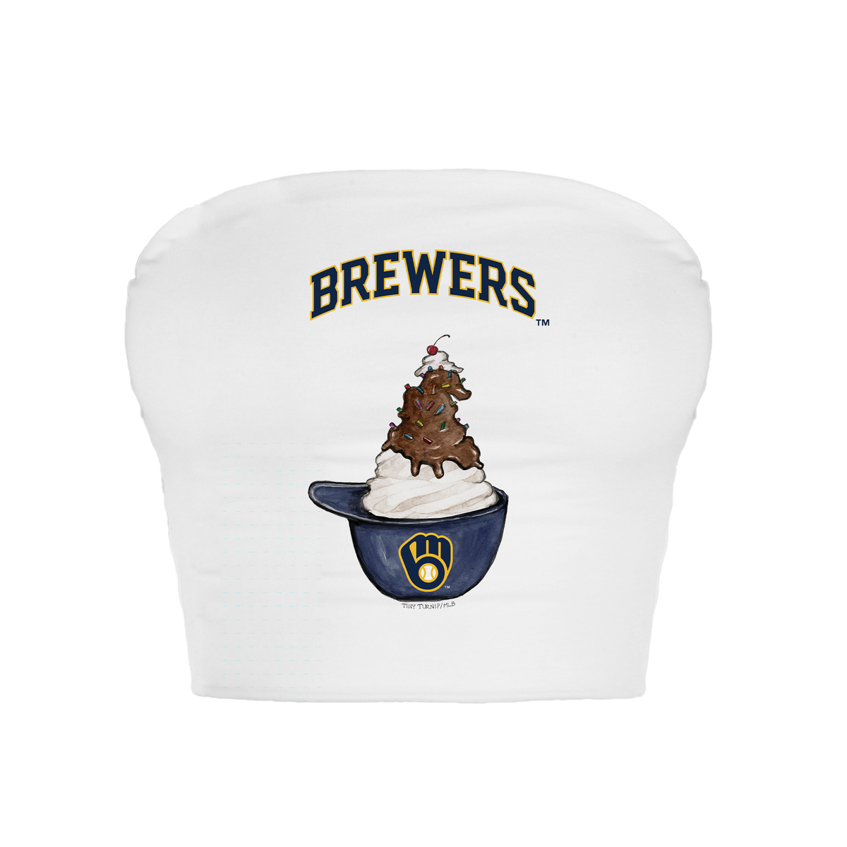 Milwaukee Brewers Sundae Helmet Crop Tube Top - Tiny Turnip
