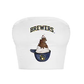 Milwaukee Brewers Sundae Helmet Crop Tube Top - Tiny Turnip