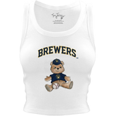 Milwaukee Brewers Teddy Crop Tank - Tiny Turnip