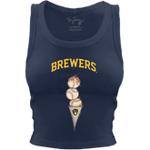 Milwaukee Brewers Triple Scoop Crop Tank