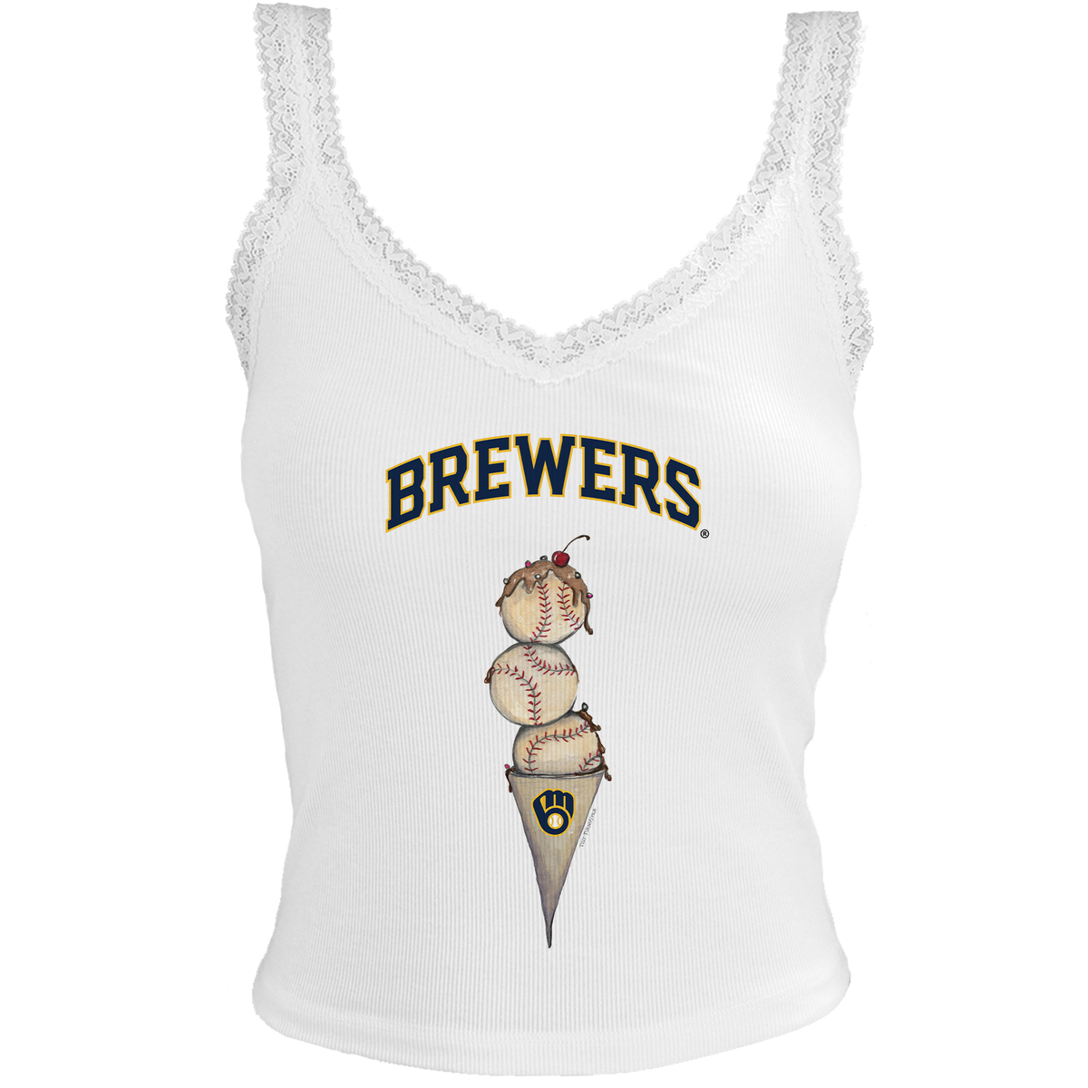 Milwaukee Brewers Triple Scoop Lace Tank