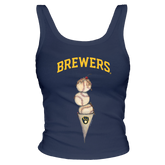 Milwaukee Brewers Triple Scoop Ribbed Tank - Tiny Turnip