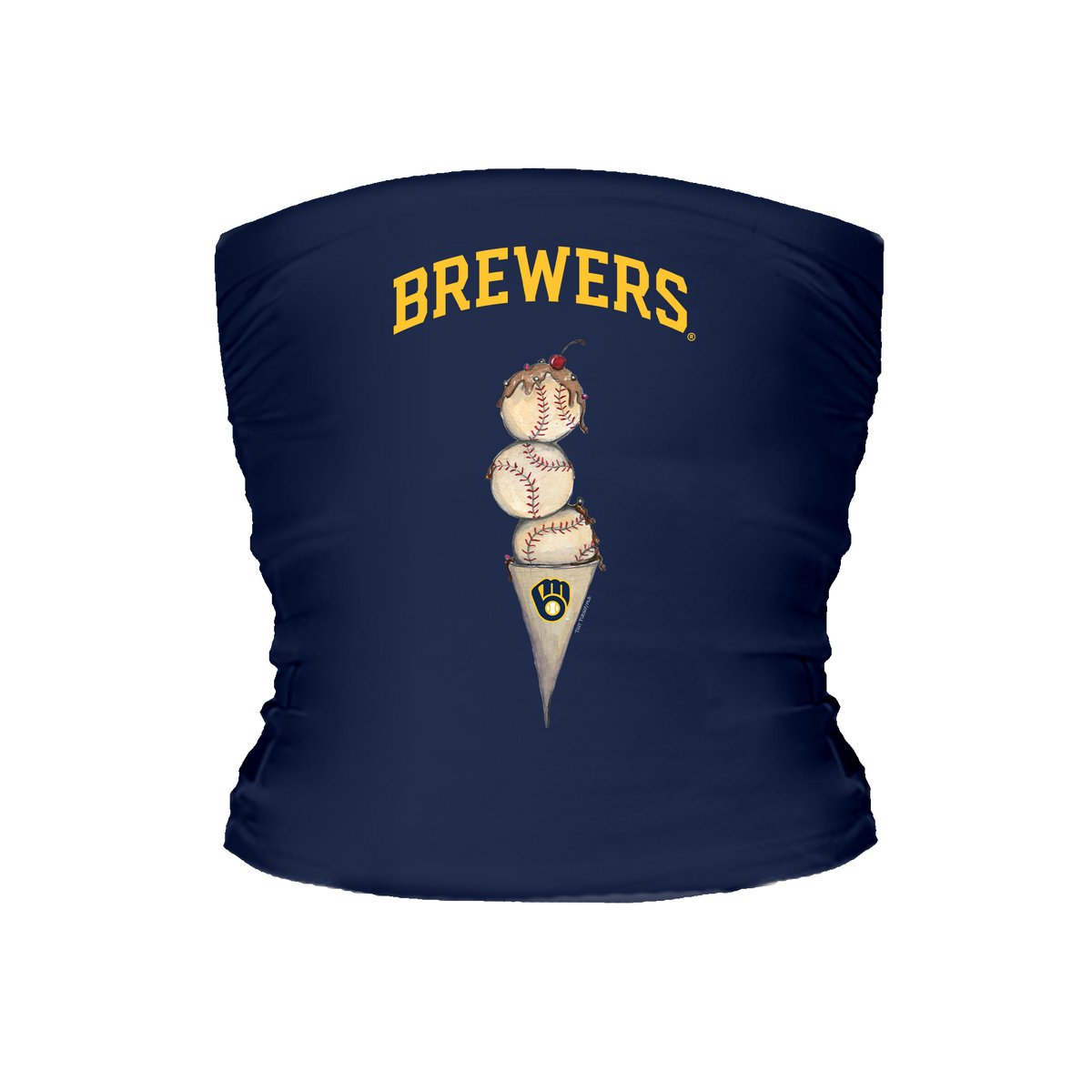 Milwaukee Brewers Triple Scoop Tube Top - Tiny Turnip