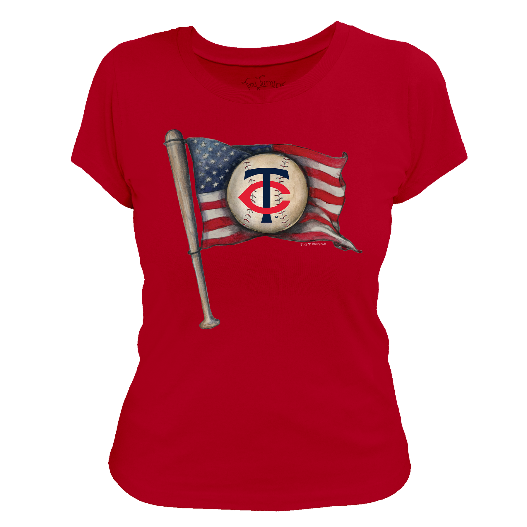 Minnesota Twins Baseball Flag Women's Tee Shirt
