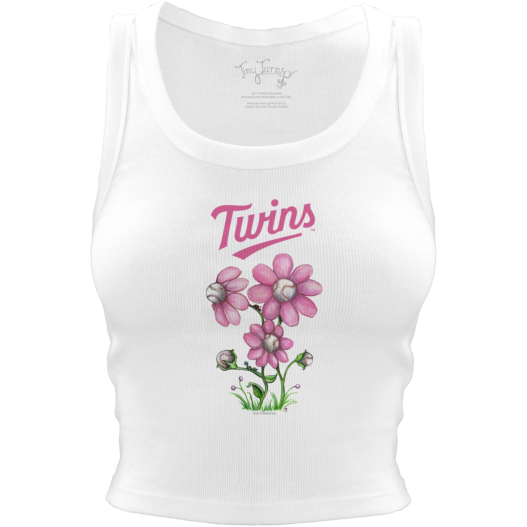 Minnesota Twins Blooming Baseballs Crop Tank - Tiny Turnip