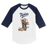 Minnesota Twins Cowboy Boot 3/4 Navy Blue Sleeve Raglan