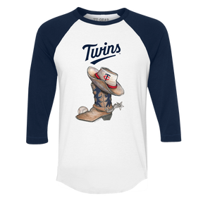 Minnesota Twins Cowboy Boot 3/4 Navy Blue Sleeve Raglan