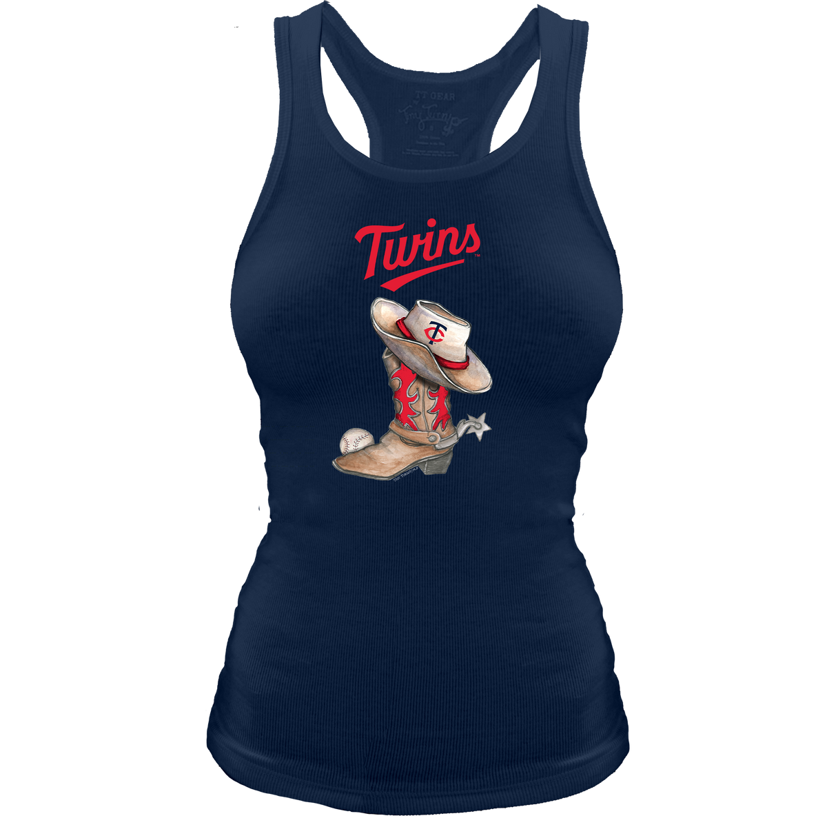 Minnesota Twins Cowboy Boot Racerback Tank - Tiny Turnip