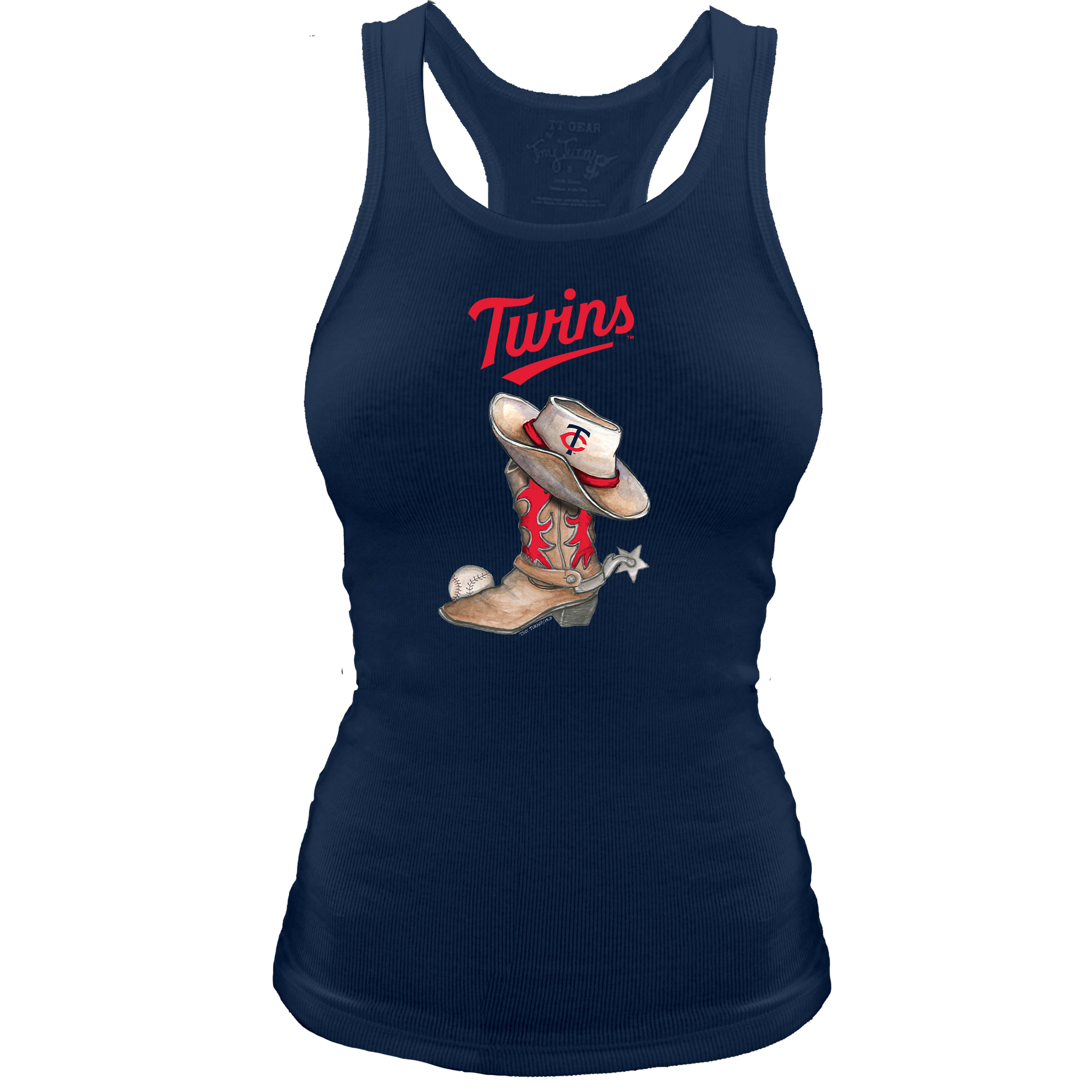 Minnesota Twins Cowboy Boot Racerback Tank - Tiny Turnip