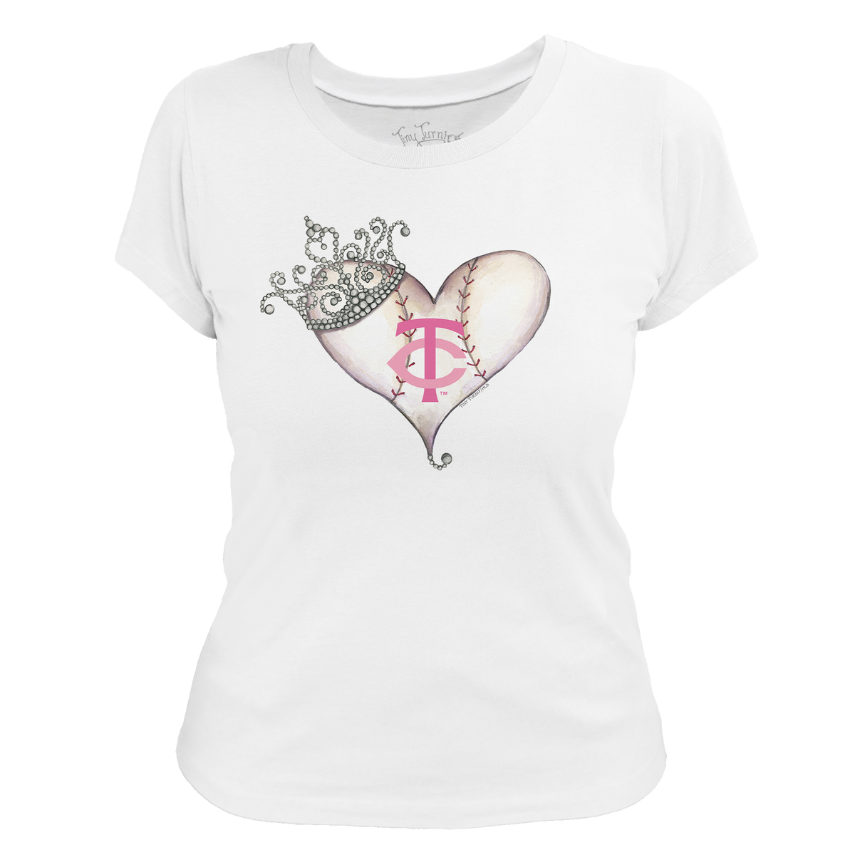 Minnesota Twins Tiara Heart Tee Shirt - Tiny Turnip
