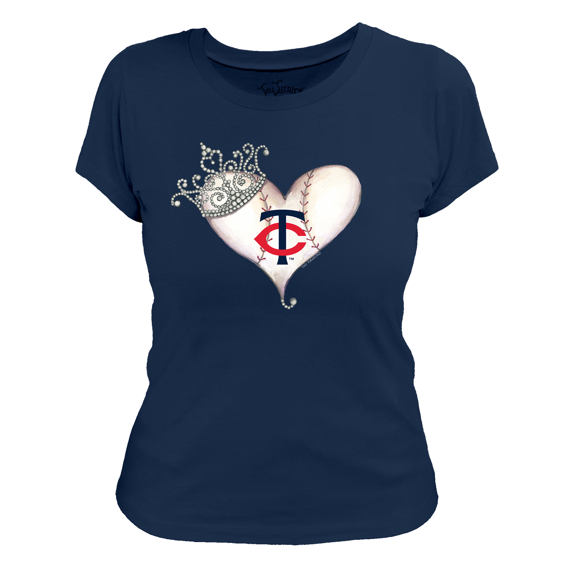 Minnesota Twins Tiara Heart Tee Shirt - Tiny Turnip