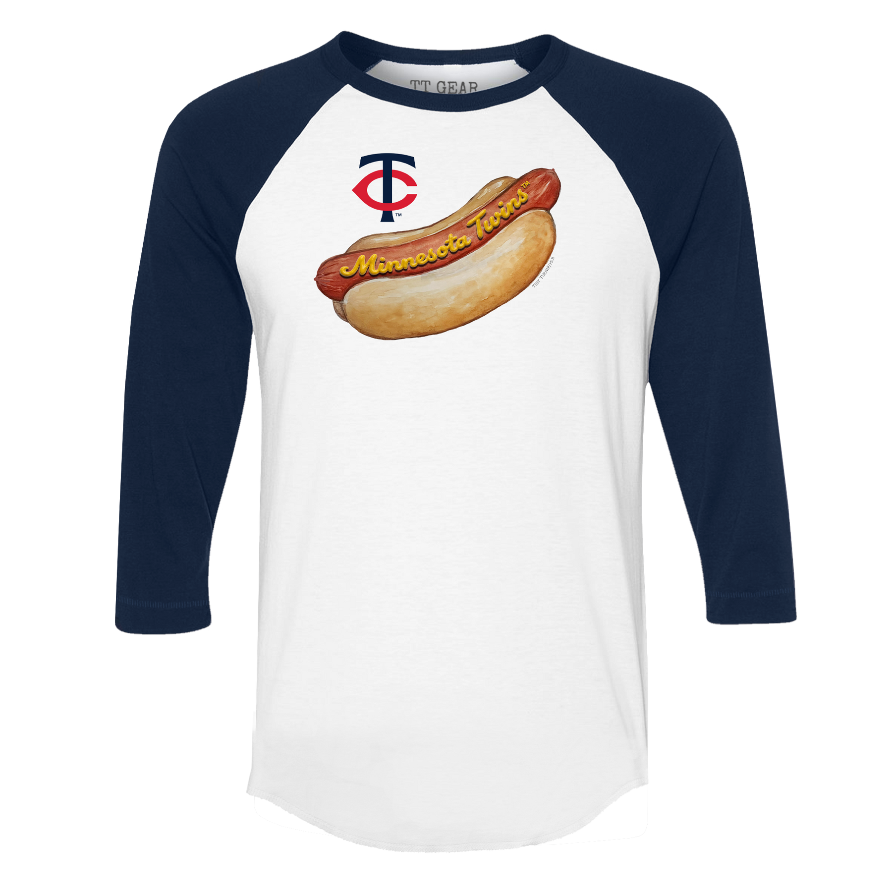 Minnesota Twins Hot Dog 3/4 Navy Blue Sleeve Raglan