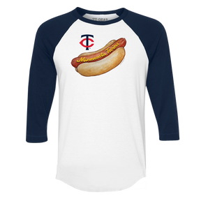 Minnesota Twins Hot Dog 3/4 Navy Blue Sleeve Raglan