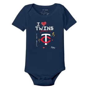 I Heart Twins Short Sleeve Snapper - Tiny Turnip