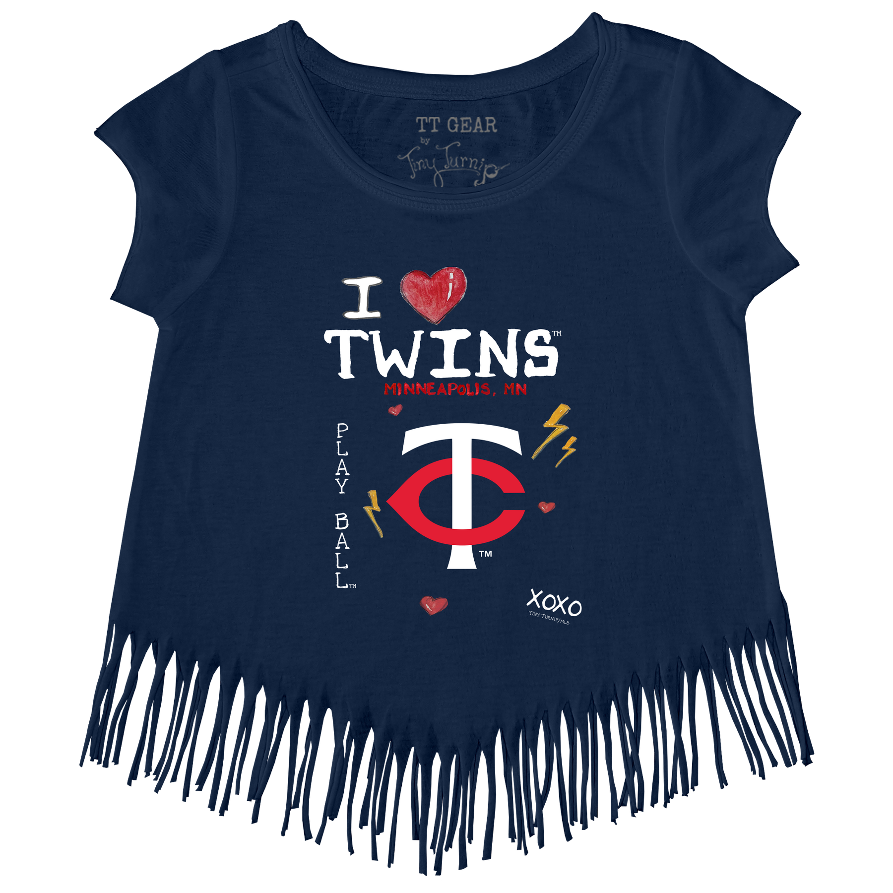 I Heart Twins Fringe Tee - Tiny Turnip