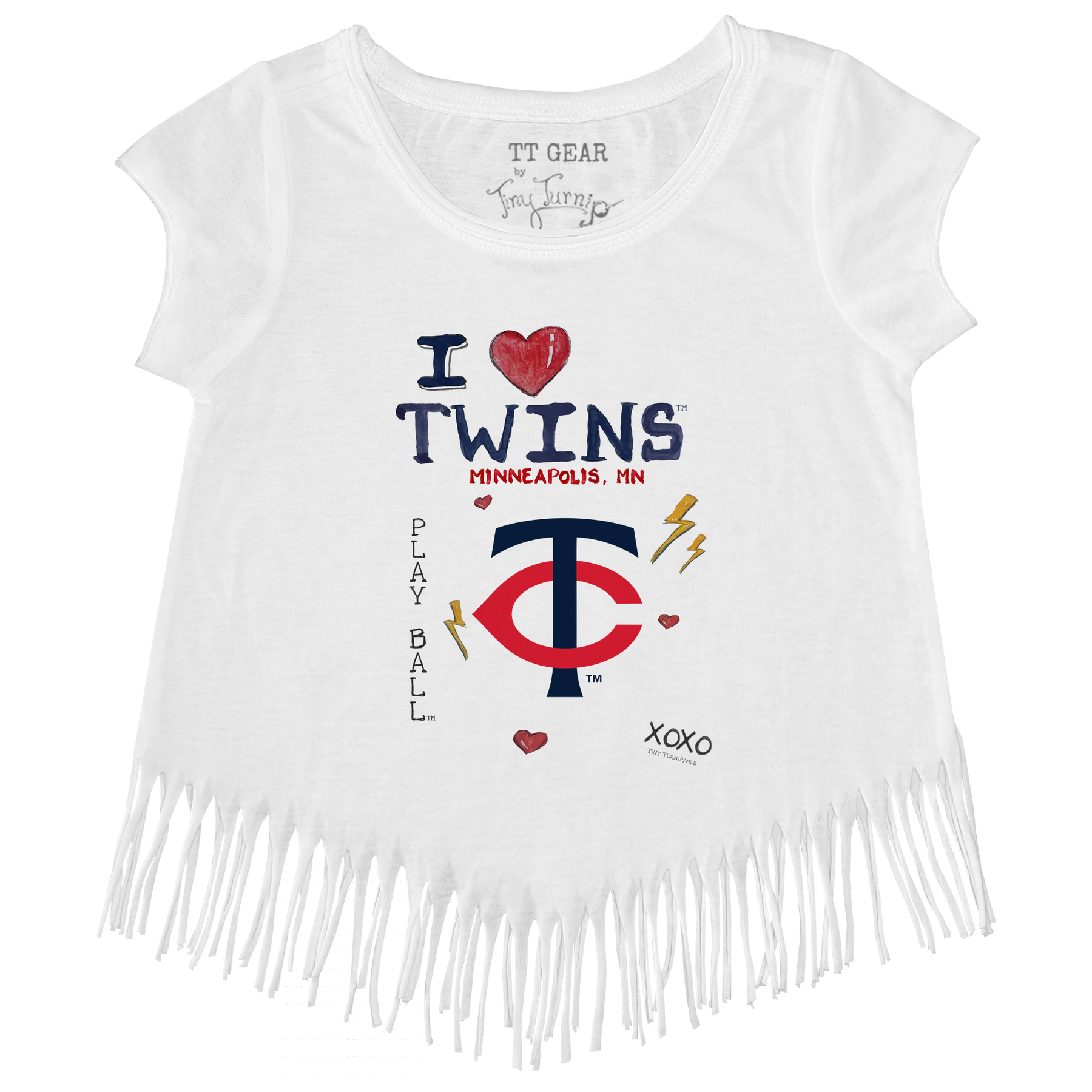 I Heart Twins Fringe Tee - Tiny Turnip
