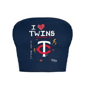 Minnesota Twins I Heart Twins Crop Tube Top