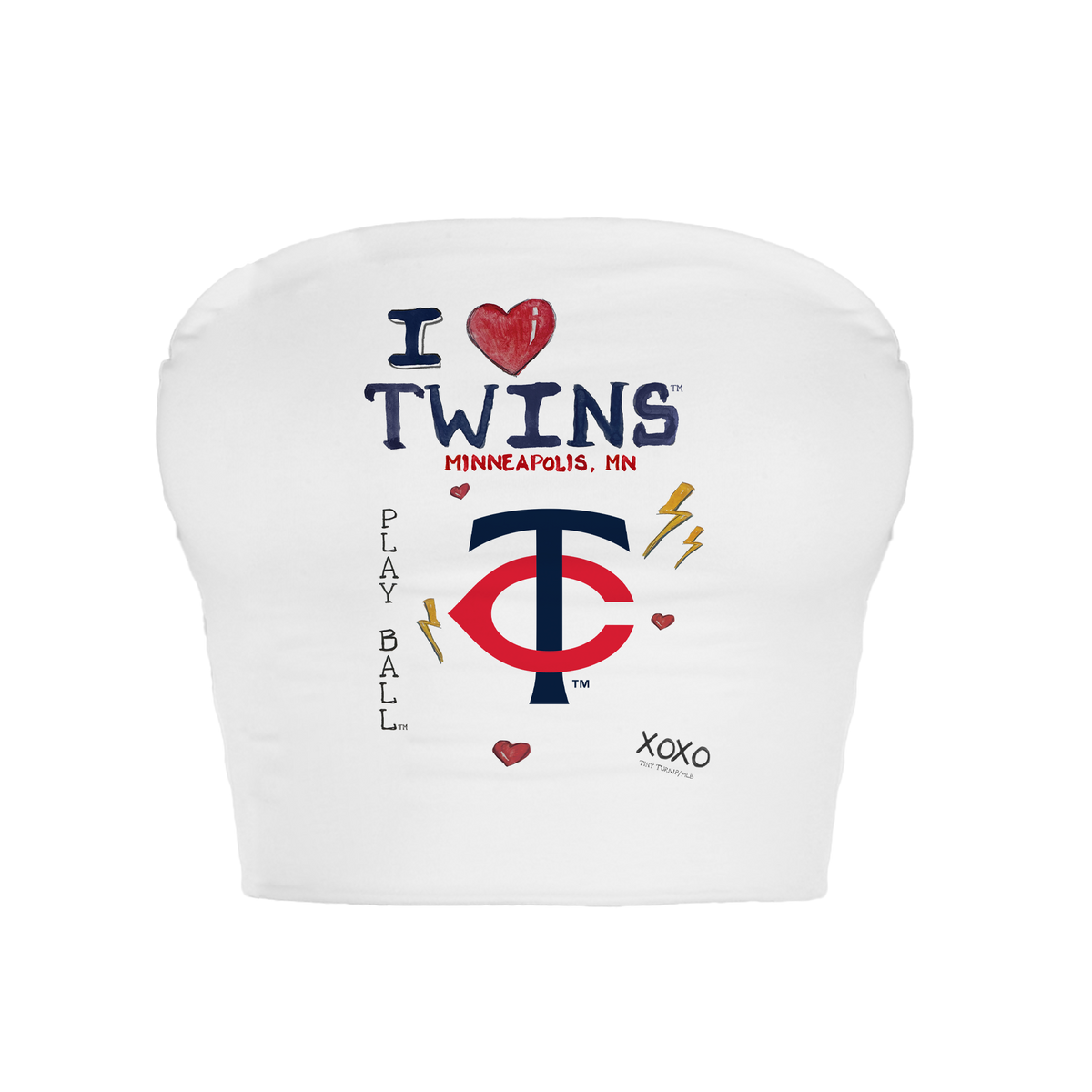 Minnesota Twins I Heart Twins Crop Tube Top